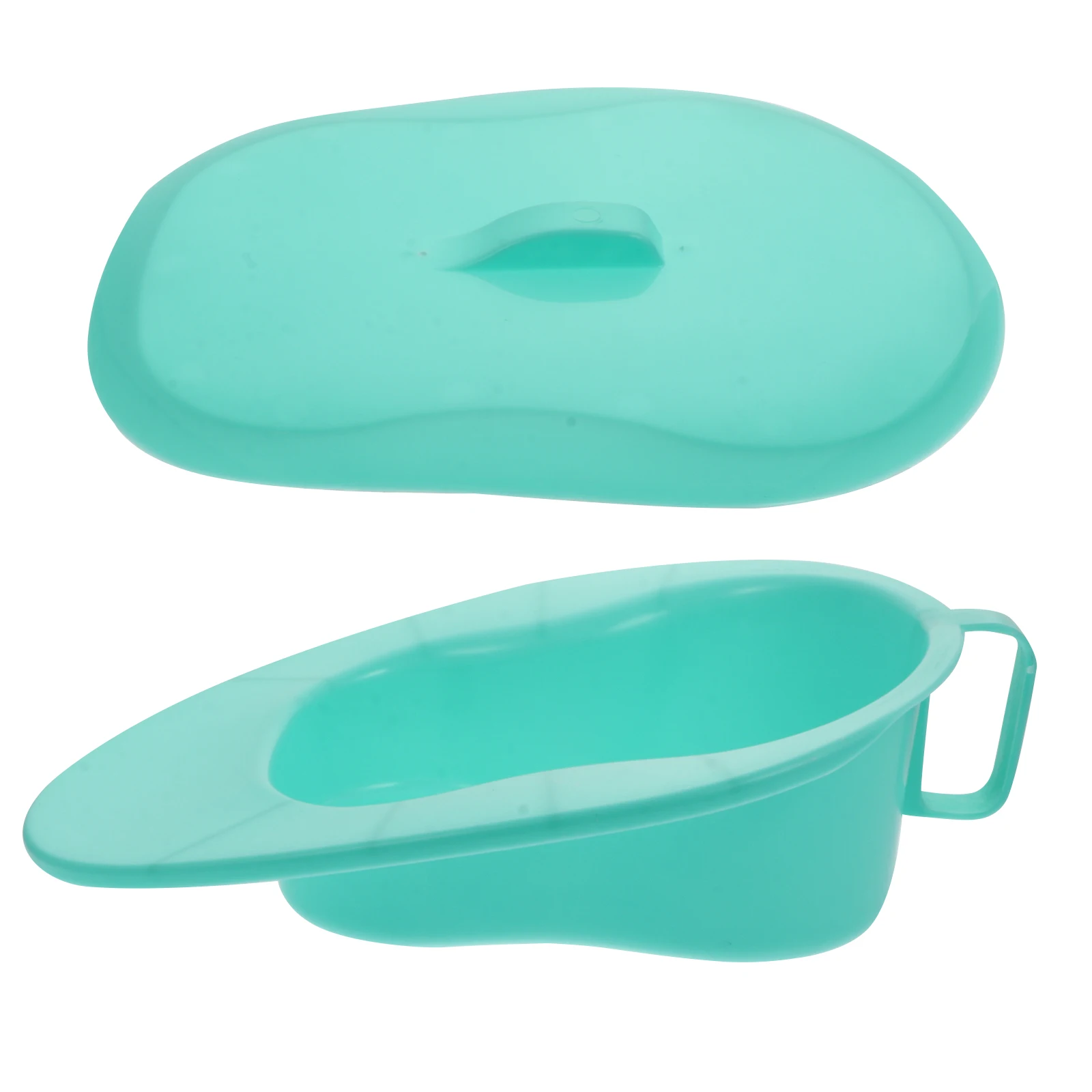 

1pc PP Bedpan with Lid Lightweight Durable Portable Sturdy Design Odor Protection Unisex Use Heavy Duty for Elderly