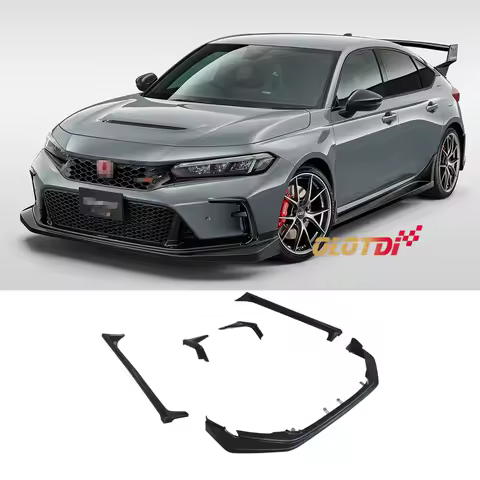 ABS MUG Style Body Kit Front Bumper Lip+Side Skirts Extension Lip+Rear Splitters Canards For Honda CIVIC 11TH FL5 TYPE R