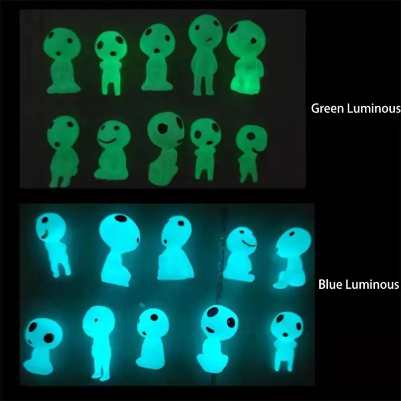 10Pcs Luminous Tree Elves Spirit Princess Figure Ornament Mini Glow In Dark Micro Landscape Statue Miniature Elf Tree Doll Decor