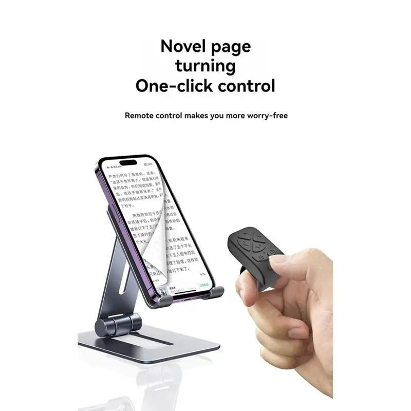 A33T Wireless Bluetooth Remote Control Ring Fingertip Page Turner for Phone Tablet Camera - Black