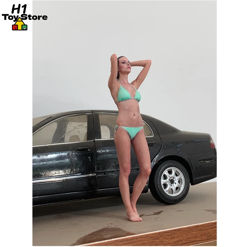 

1/16 Scale Realistic European American Female Bikini Miniature Sculpture Figure For Car Model Scene Collectible Handmade Toy