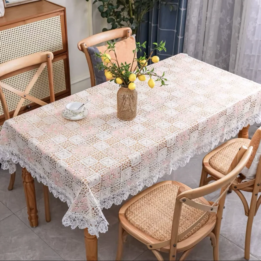 European Tablecloth Waterproof, Oil A Scald Resistant,And Washable Luxurious Lace LaceTablecloth For Hotel Household Table Meals