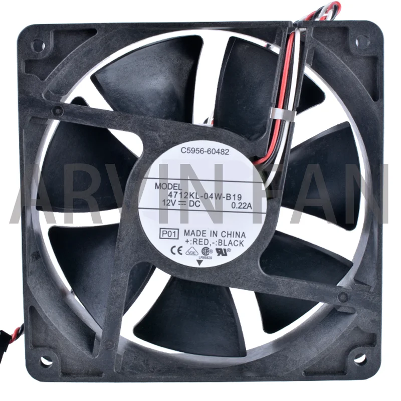 COOLING REVOLUTION  4712KL-04W-B19 12cm 120mm Fan 12032 120x120x32mm 12V 0.22A Double Ball Bearing Air Pressure Cooling Fan