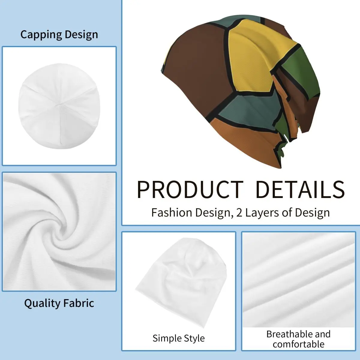 WW1 الألمانية التمويه Skullies قبعة حريمي دافئة الخريف الشتاء في الهواء الطلق قبعة محبوك بونيه قبعات للجنسين الكبار