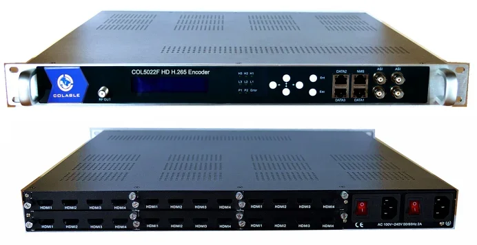 Perlengkapan siaran TV Digital H.265 hevc enkoding video IP enkoder streaming langsung COL5022F