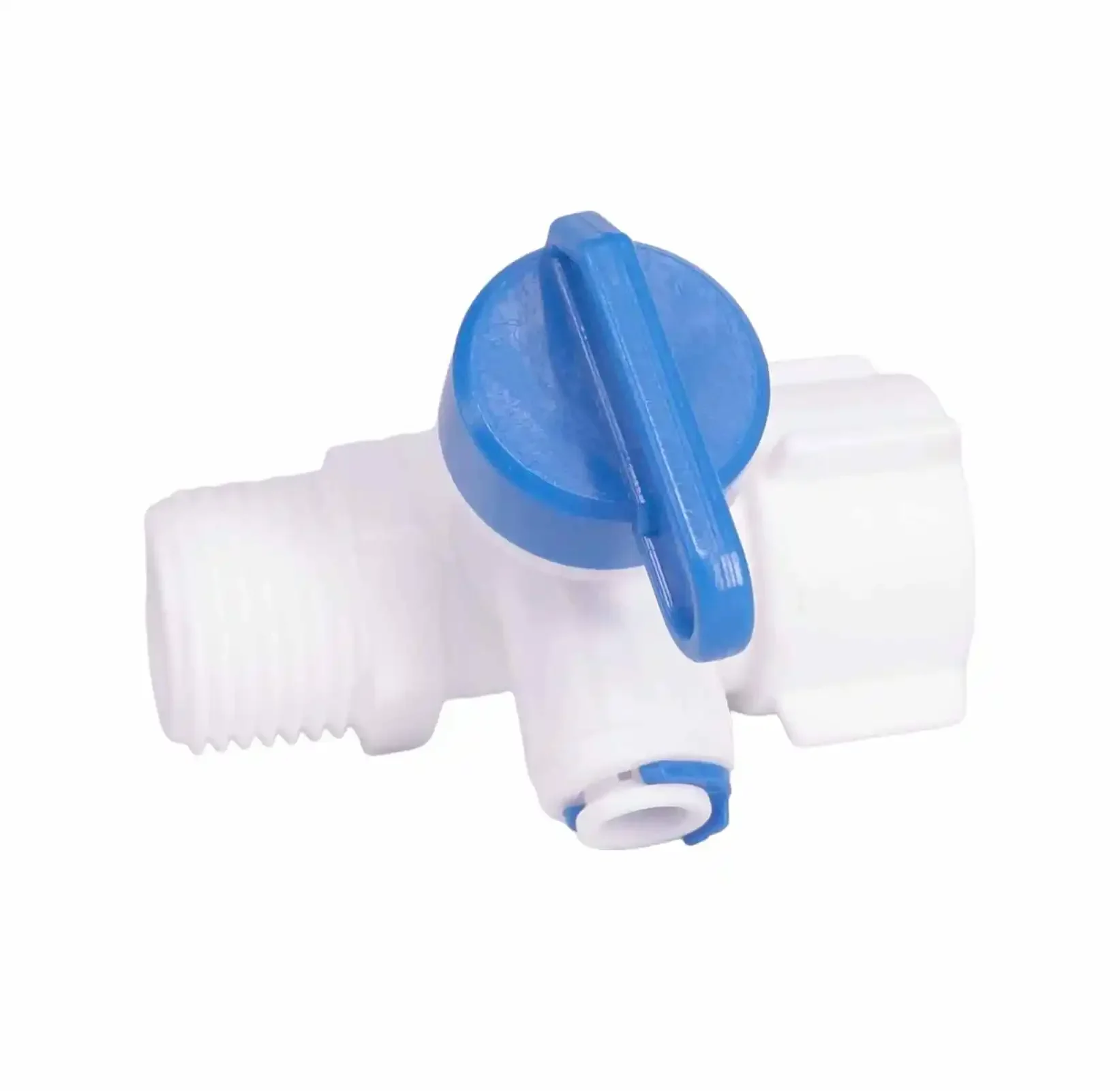 

Fit Tube OD 1/4" 3/8" To 1/2" BSP Female-Male Tee 3 Ways Shut Off Ball Valve Aquarium RO Water Filter Reverse Osmosis