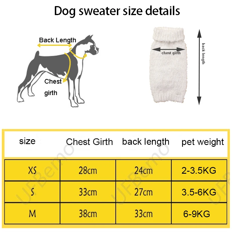 Dog Sweater for Small Dogs Puppy Clothes Winter Warm Turtleneck Schnauzer Chihuahua Pug Costume Pet Clothing