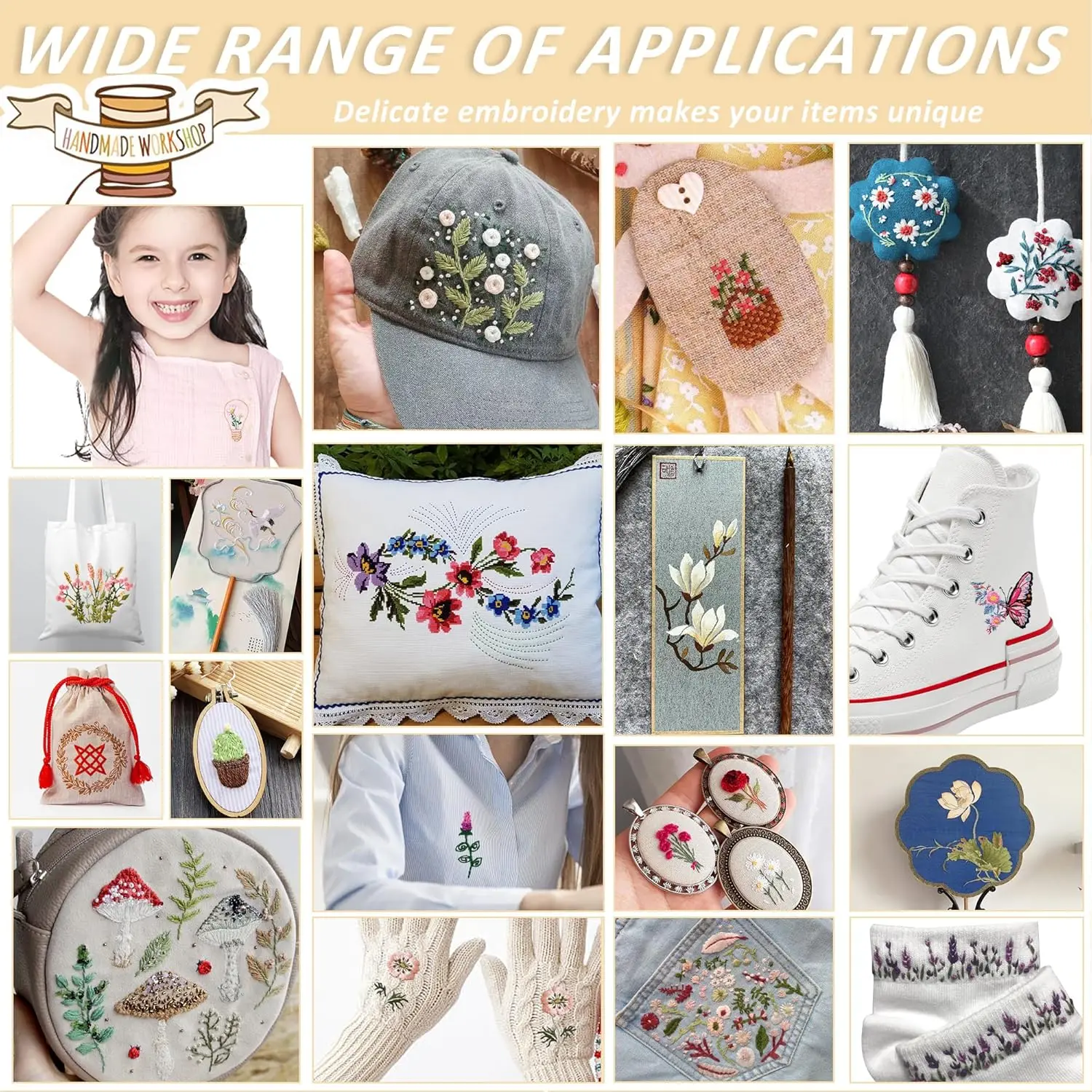 مثبتات التطريز القابلة للذوبان في الماء، أنماط الحروف، عصا التطريز والورق مع أنماط الزهور المطبوعة مسبقًا