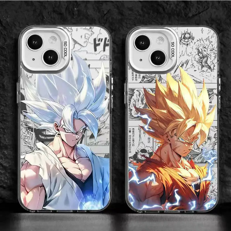 

Чехол Dragon Ball Anime Gold Silver Goku Apple 16/15ProMax 14/13 12/11/Xr