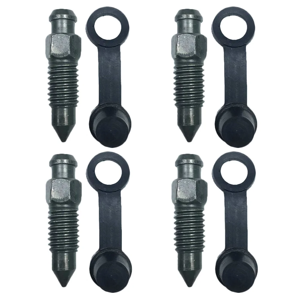 

1Set Stainless Steel Brake Bleeder Screws Motorbike Rubber Caps Durable Motorcycle Brake Caliper Bleed Screws with Dust Cover
