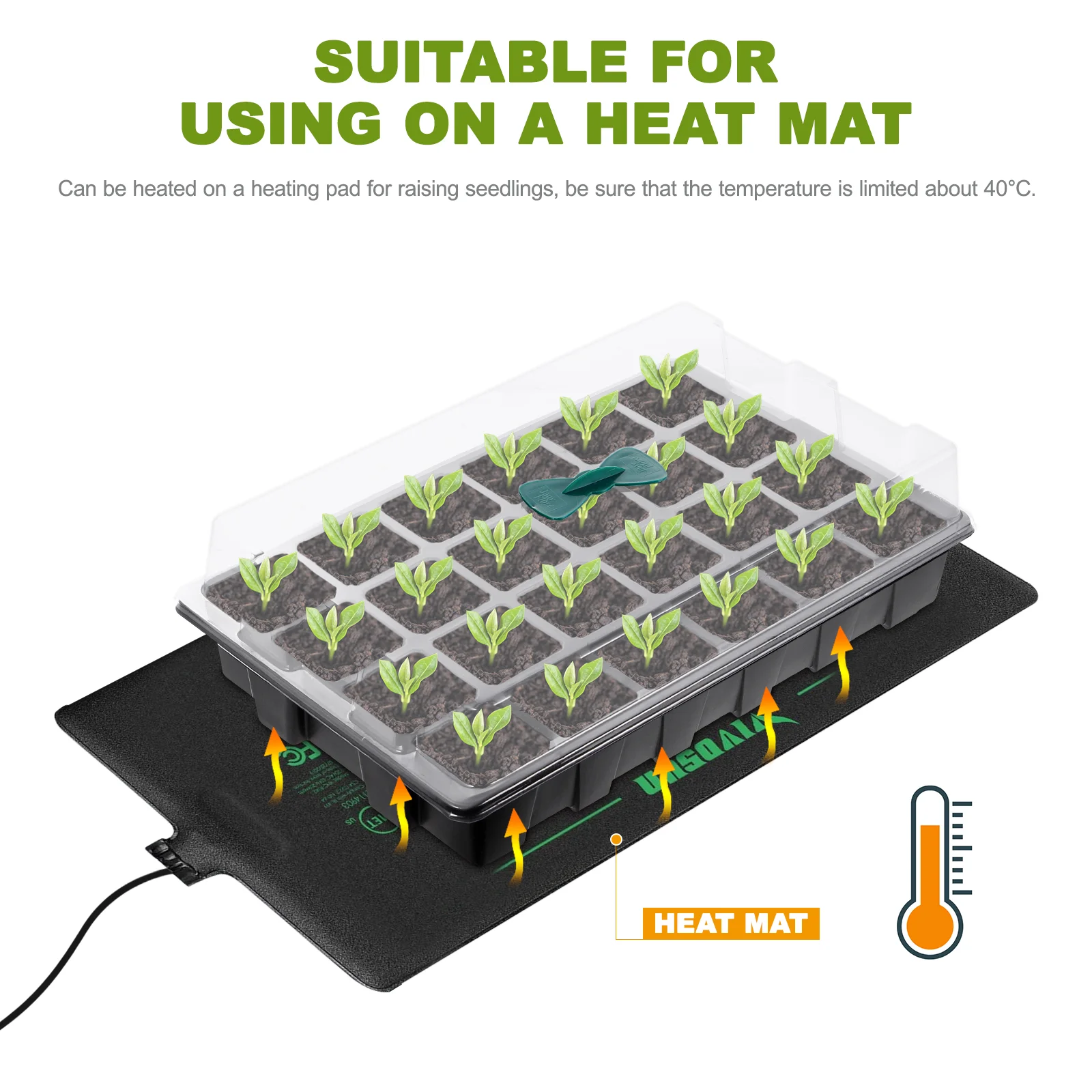 Yarnow 3pcs 24 Cells Trays Starter Tray Kit with Air Hole Propagation Kit growing trays garden propagator set