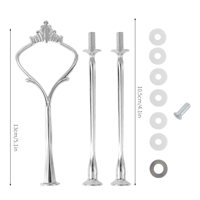 Zinklegierung Obst Kuchen Tabletts Ständer Halter 3-lagiges großes Tablett Silikonformen für DIY Epoxidharz Kuchen platzierte Werkzeuge Gussform