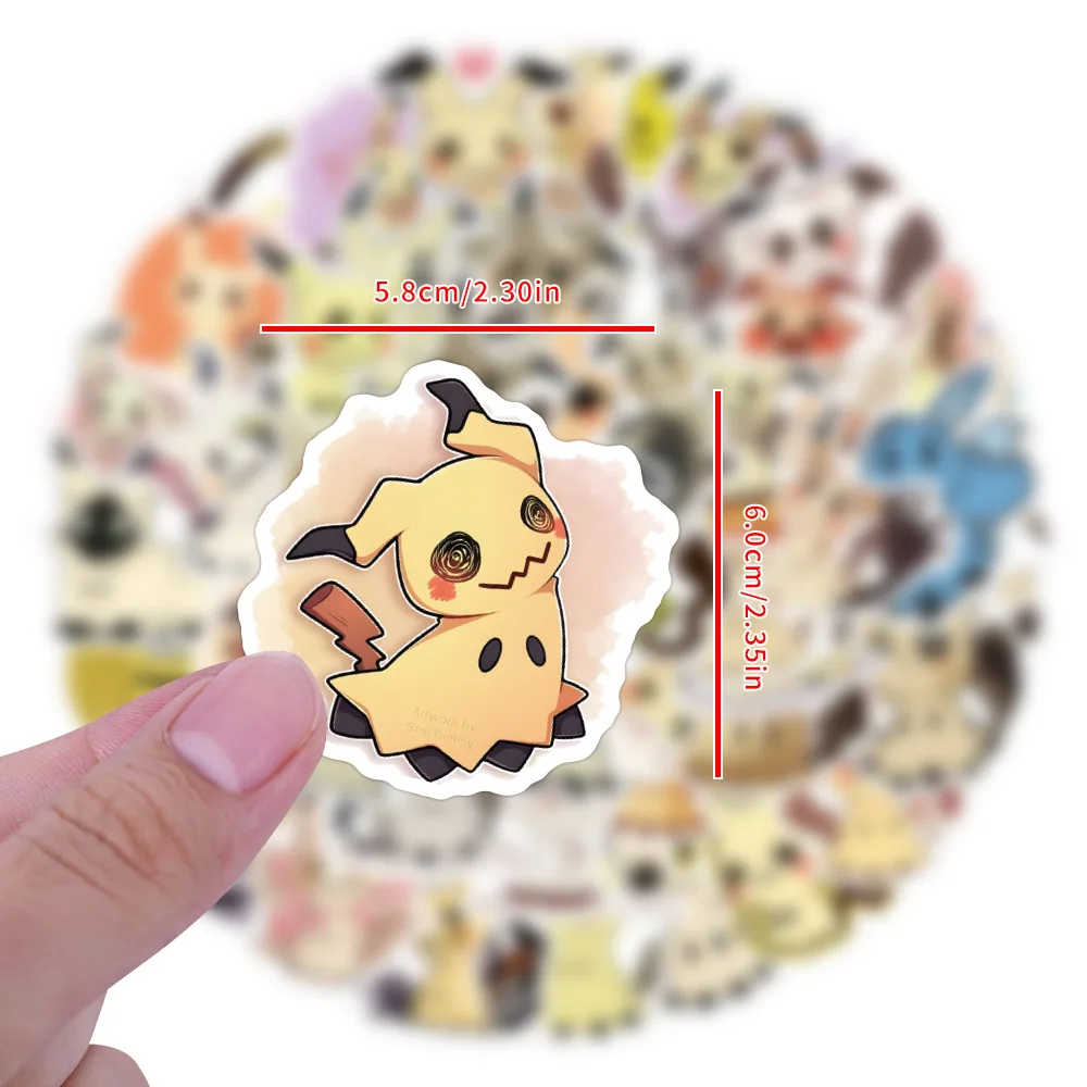 10/30/55PCS Cute Pokemon Mimikyu Stickers DIY Skateboard Stationery Laptop Luggage Phone Bike Cartoon Decals Graffiti Toys Gift