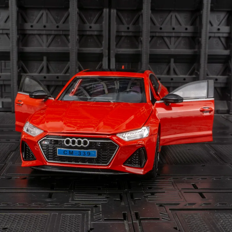 1:24 Audi RS7 Sportback Legierung Auto Modell Druckguss Metall Spielzeug Fahrzeug Simulation Sound und Licht Sammlung Kinder Spielzeug Geschenk Junge Motor