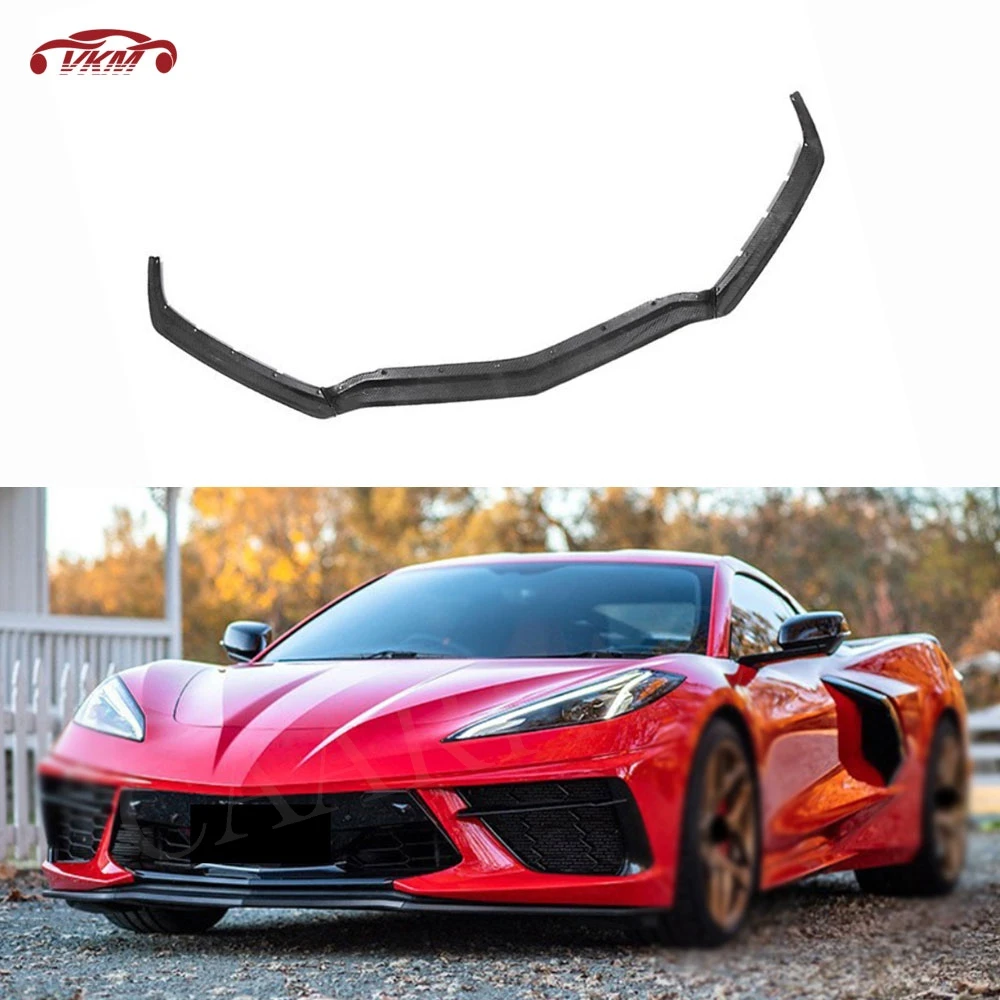 Carbon Fiber Front Bumper Lip Chin Spoiler for Chevrolet Corvette C8 2019+ Auto Bumper Lower Lip Decoration Anti-crash Cover