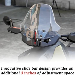 Adjustable Front Translucent Clear Hard Coated Wind shield for Can Am Ryker 600 900 Sport & Rally Edition