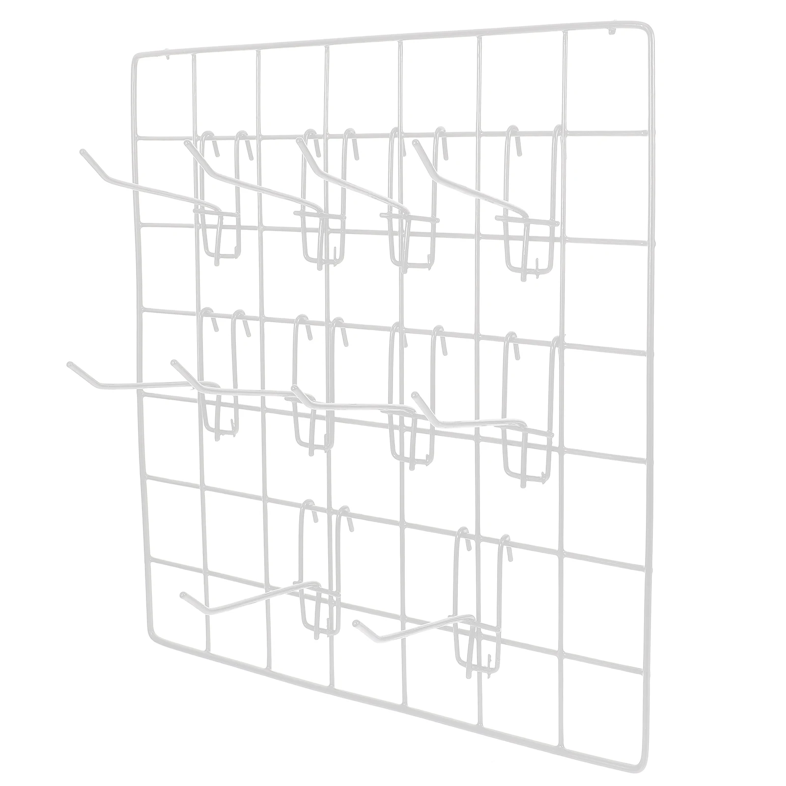 

10pcs Wall Grid Panel Wire Board Metal Display Shelves White Ceiling Storage Rack Wire Wall Grid Home Organization Solution