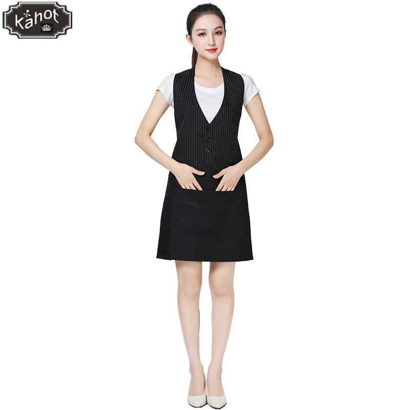 

Салон профессиональных волос модный полосатый фартук с карманом регулируемый для магазина ногтей кофе и флориста ресторан парикмахерская