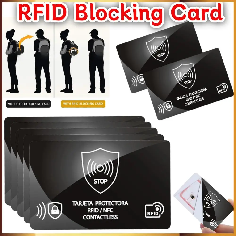5-50PCS Portable RFID Blocking Card One Card Protects Entire Wallet NFC Debit Credit Passport Protector RFID Blocker Ultra Thin