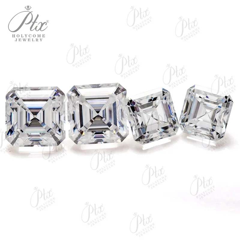 Hot Sale Super White Moissanite Diamond  Asscher Shape Factory Wholesale Price Lab Grown Stone Beads Bracelet Earrings&Watch VVS