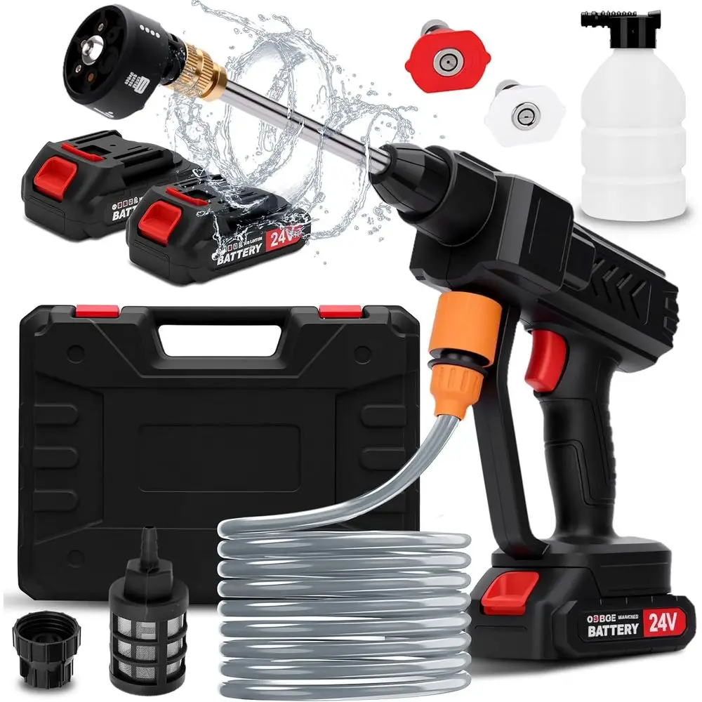 

Cordless Pressure Washer, 6-in-1 Nozzle Portable Battery Powered Pressure Washer Handheld, High Pressure Cordless Power Washer f
