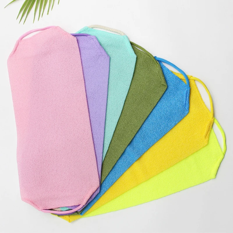 Exfoliating Rubbing Bath Towel Washcloth Elastic Shower Body Scrub Cleaning Massage Bath Towel Strap Body Washing Clean Towel