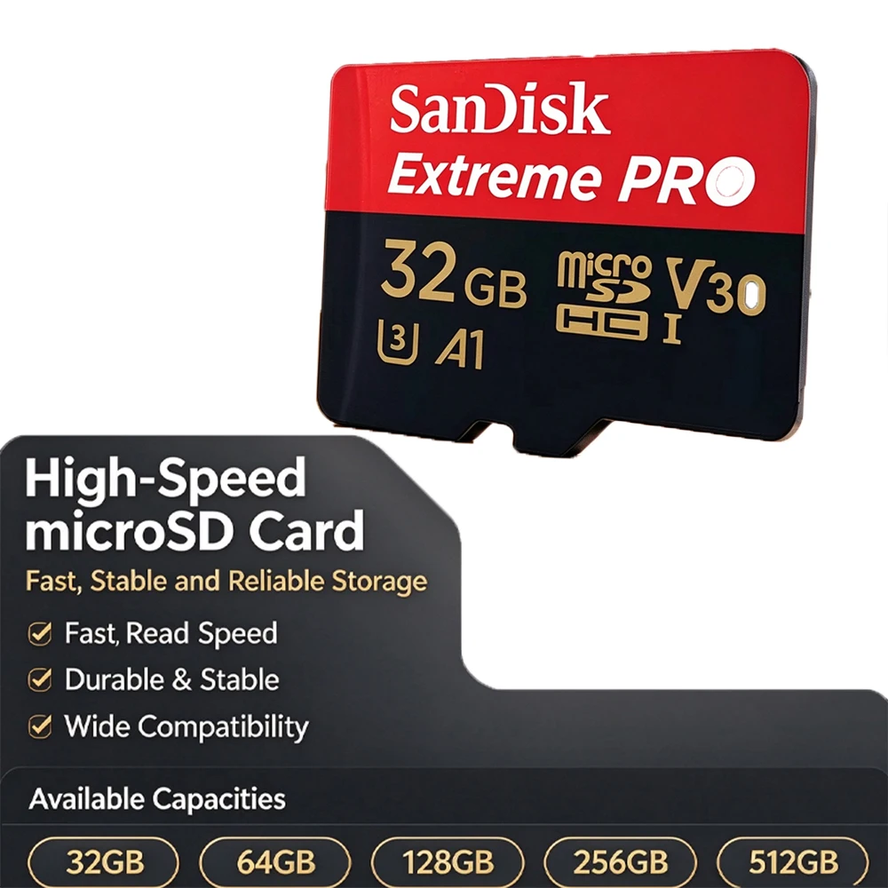 cartao-de-memoria-sandisk-micro-tf-sd-2026-classe-10-32gb-a-512gb-a-prova-d'Agua-c10-ultra-a1-microsdhc-sdxc-para-celular-laptop-camera-e-drone