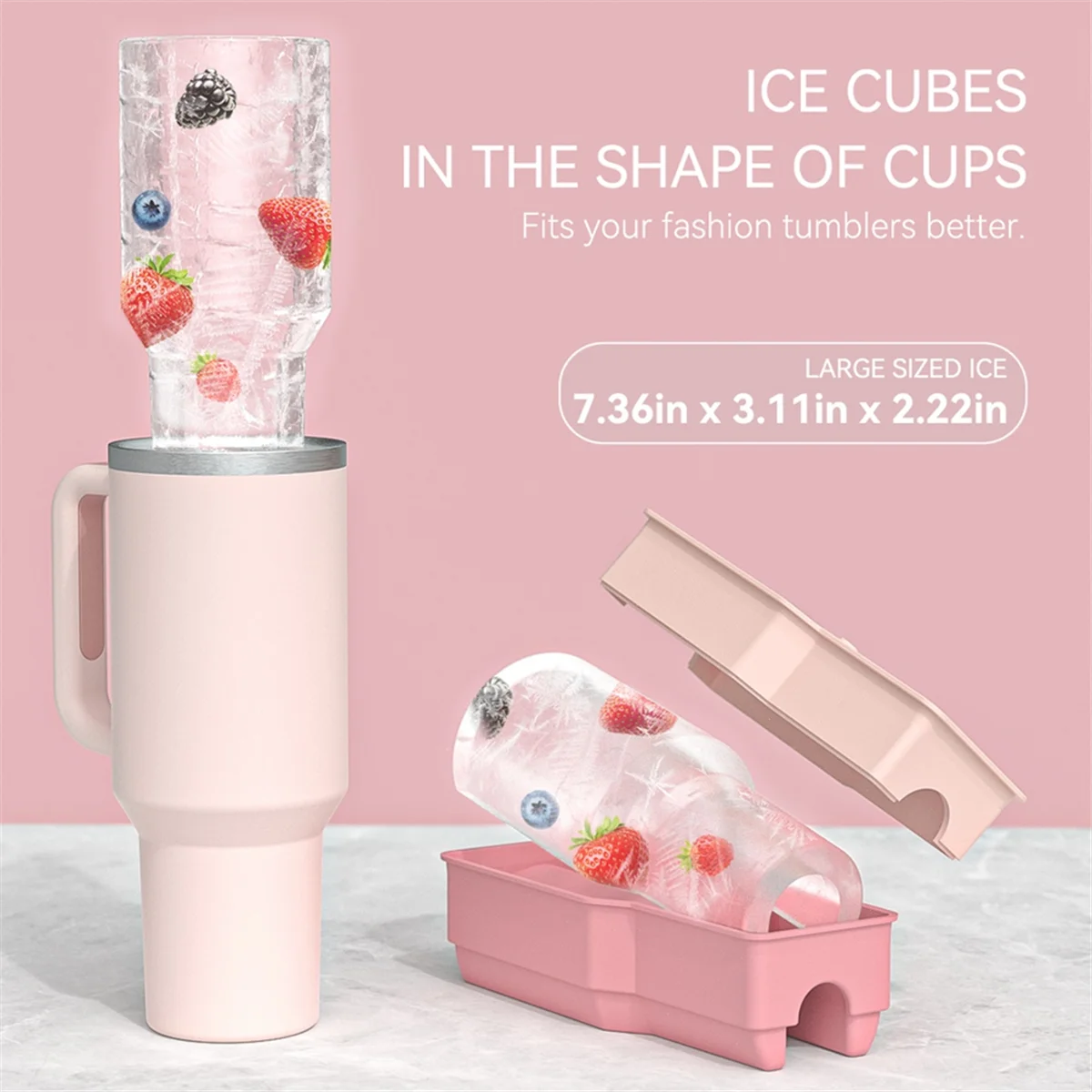 Bandeja ABJZ para vaso, 1 Uds., molde de hielo de cilindro hueco de silicona con tapa, contenedor para bebidas, zumo, whisky, cóctel