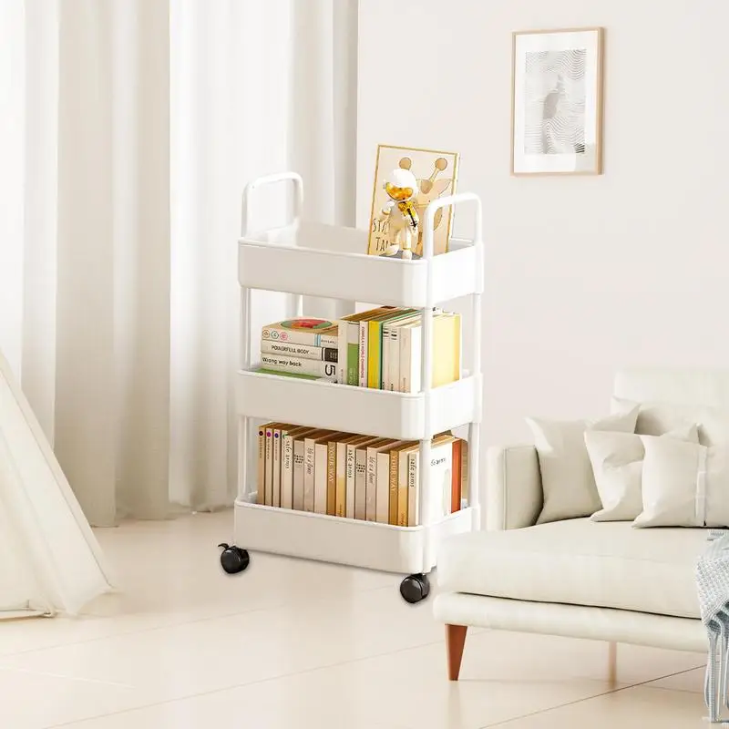 Mobile Storage Rack Trolley Kitchen Bathroom Bedroom Multi Storey Snacks Storage Rack with Wheels Organizer Home Accessories