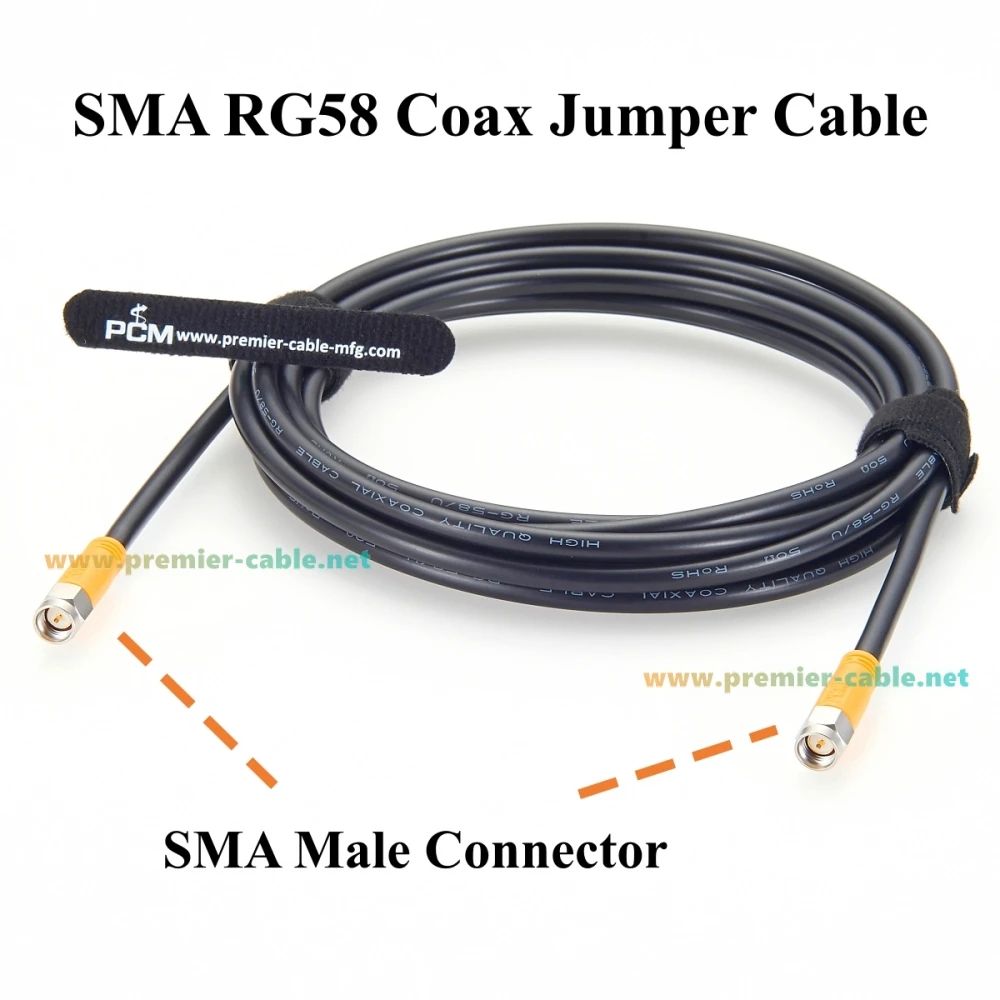 SMA-Stecker auf SMA-Stecker RG58 Koaxialkabel 50 Ohm Verlustarmes HF-Koaxial-Verbindungskabel für Antenne, WLAN-Router, 4G LTE, GPS, Amateurfunk – Detail 2