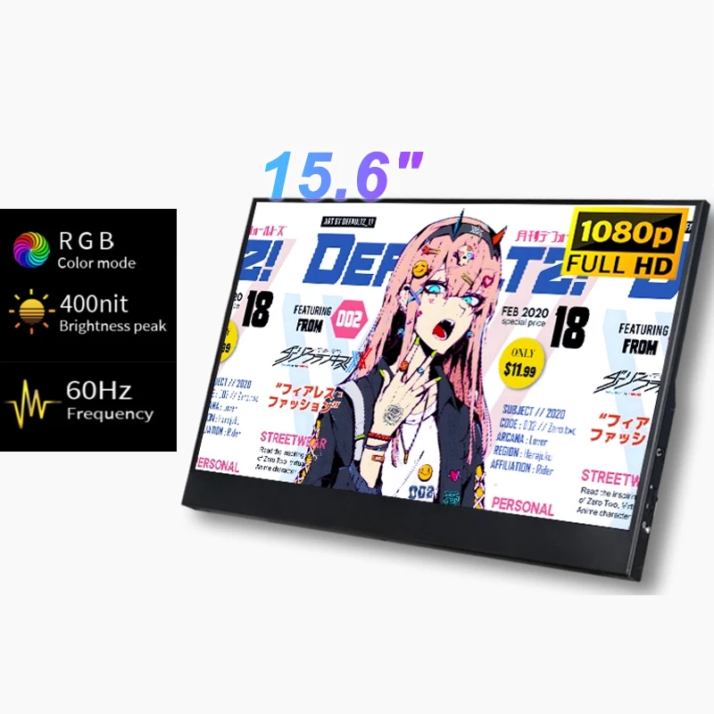 شاشة IPS محمولة جديدة 60 هرتز 1080 بكسل USB-C وشاشة HDMI صغيرة ممتدة لأجهزة الكمبيوتر المحمول وألعاب Xbox Switch - شاشة الكمبيوتر #1