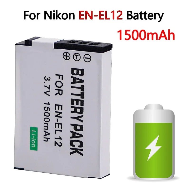 

New 1200mAh Li-ion Battery EN-EL12 Camera Battery Suitable for Nikon P300 P330 P340 S9100 S8200 S9500 S630 Camera Battery