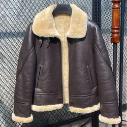 Luxury Top Quality Genuine Sheepskin Shearling Coat Natural Real Leather Wool Liner Jacket for Ladies Female Women Winter Cloth