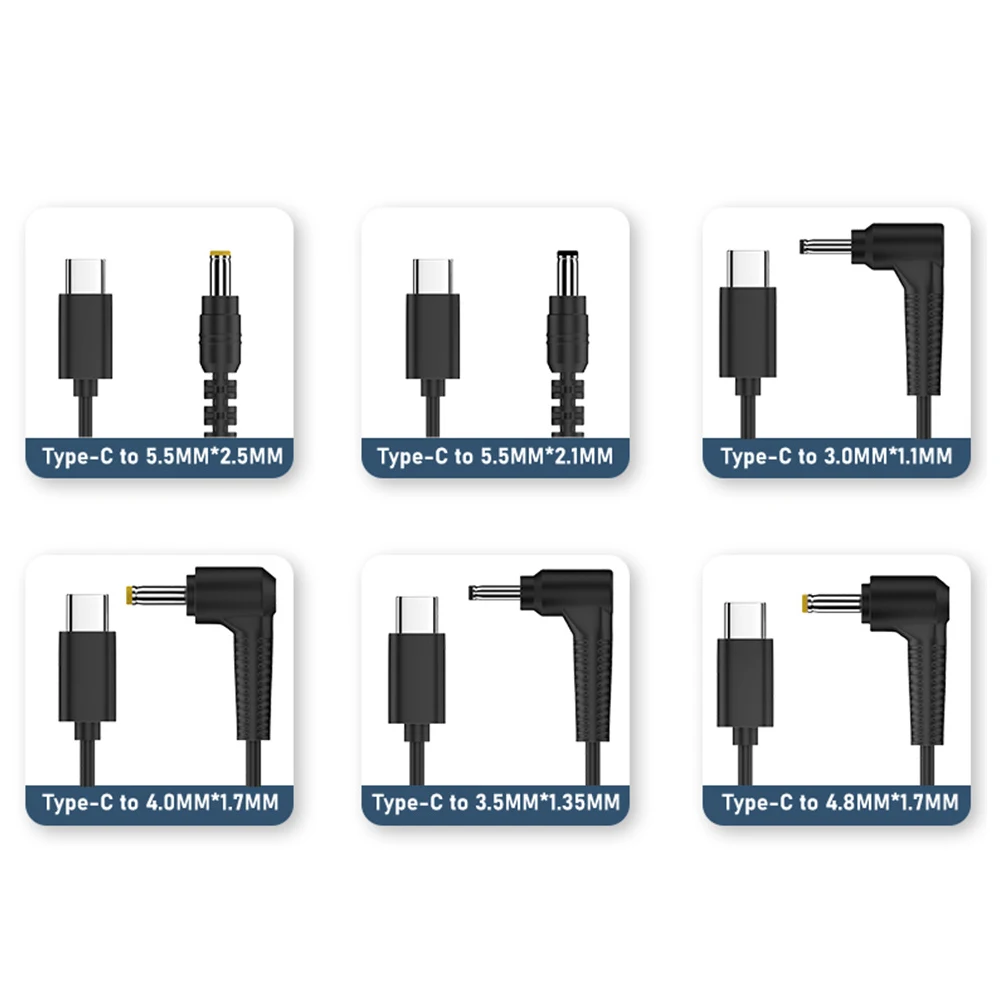 Convertitore caricabatterie USB C PD da tipo C a 9V 12V 15V 20V DC 5.5x2.1 5.5x2.5 4.0x1.7 4.8x1.7 3.0x1.1mm cavo di alimentazione per router