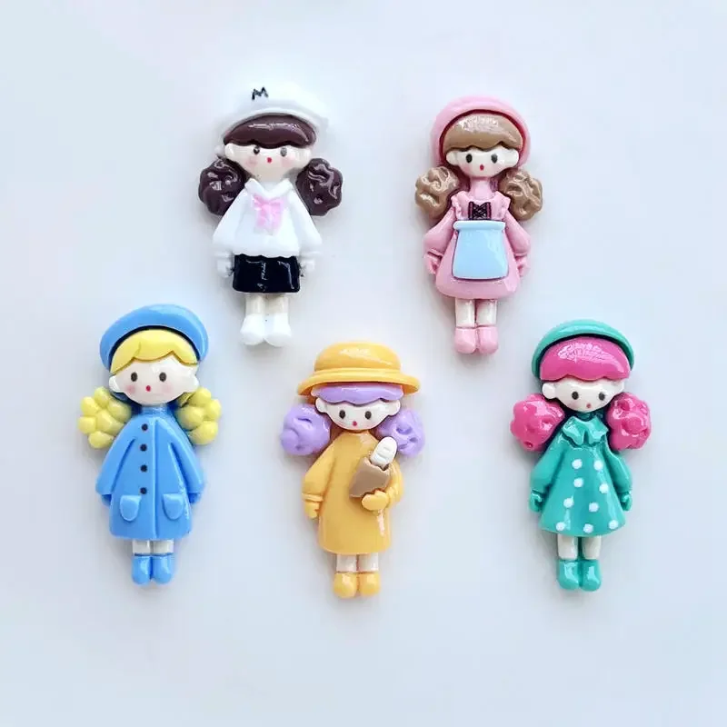 6PCS resin Kawaii Lovely Girl Flat back DIY scrapbook Craft Embellishment Accessories