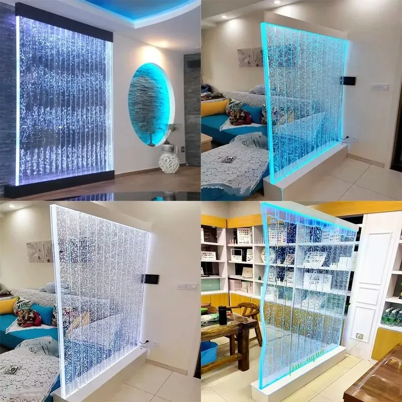 Wholesale room decoration and partitions with bubble walls and LED lights for hotel and restaurant partitions
