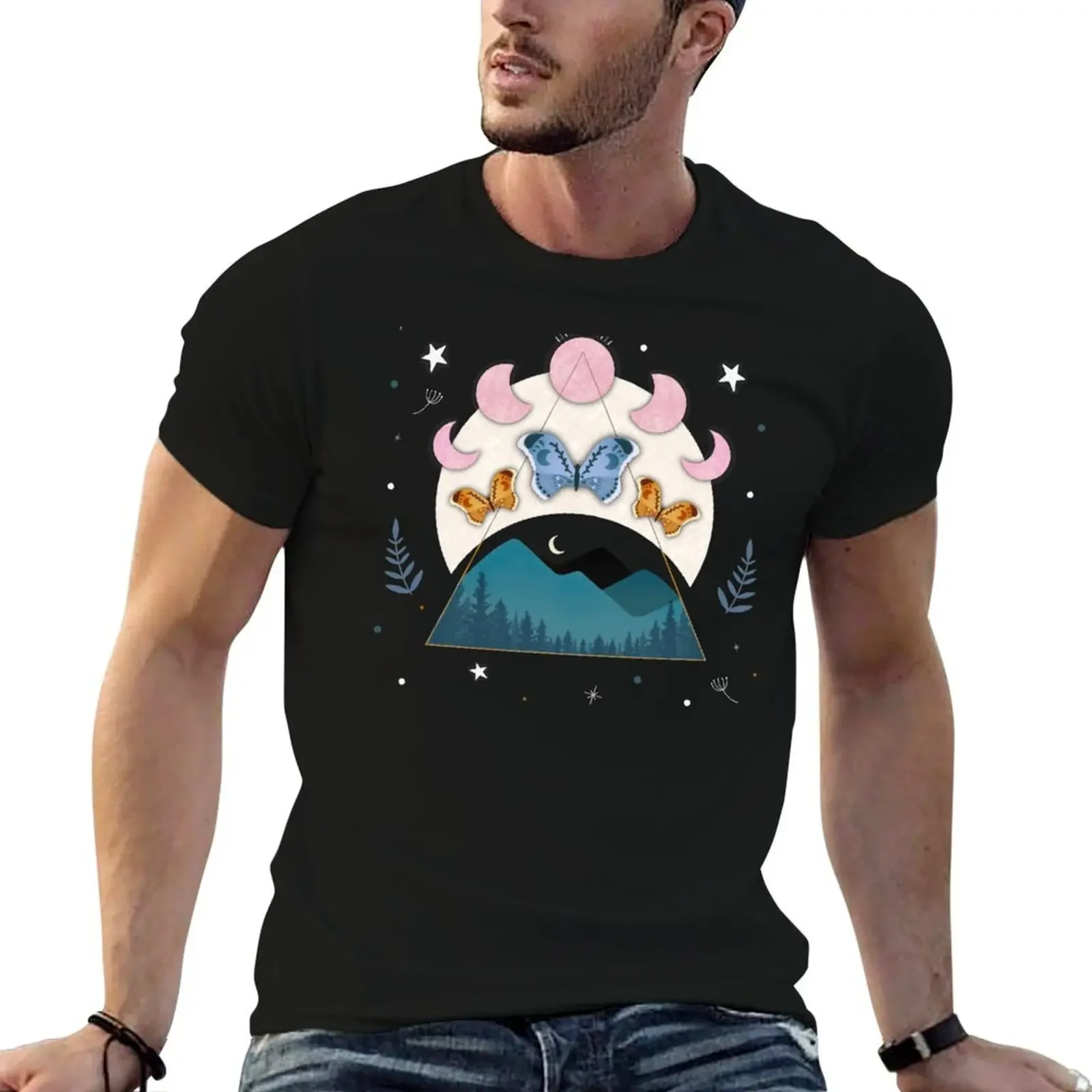 

Butterfly Moon T-Shirt baggy shirts football t shirt anime shirts men