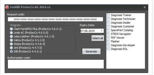 

Новый вилочный погрузчик Clark Linde STILL Liebherr Valtra Jungheinrich Valtra Widos ProSecCo Keygen 2016, v1