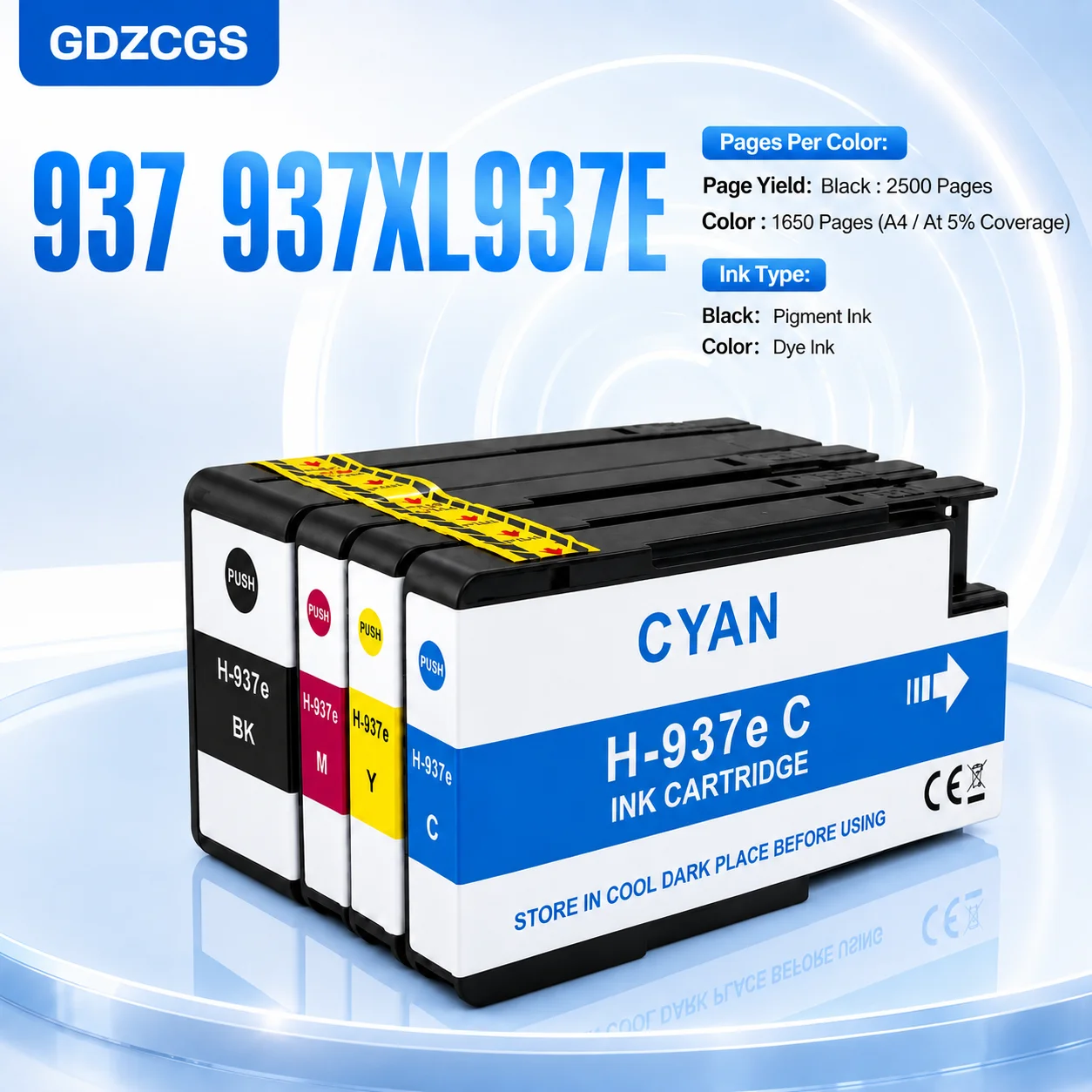 937 937E 937XL Ink Cartridge Compatible for HP Officejet pro 9120 9122 9123 9125 9130 9720 9730 Printer