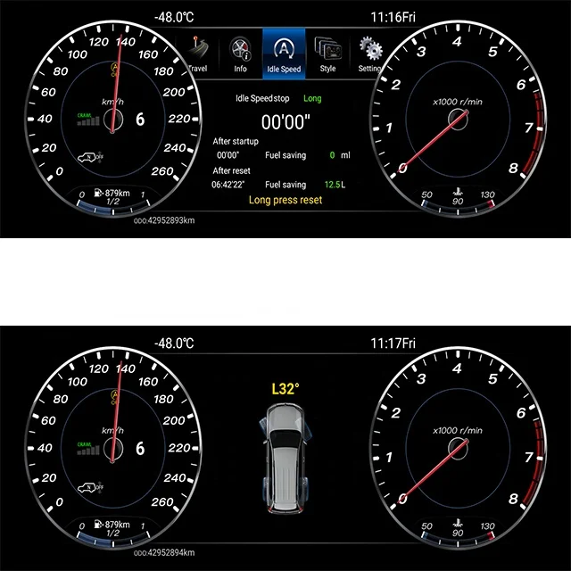 12.3'' Universal Car Digital speedometer LCD for Toyota  Alphard 2008-2019  LCD instrument cluster digital dashboard