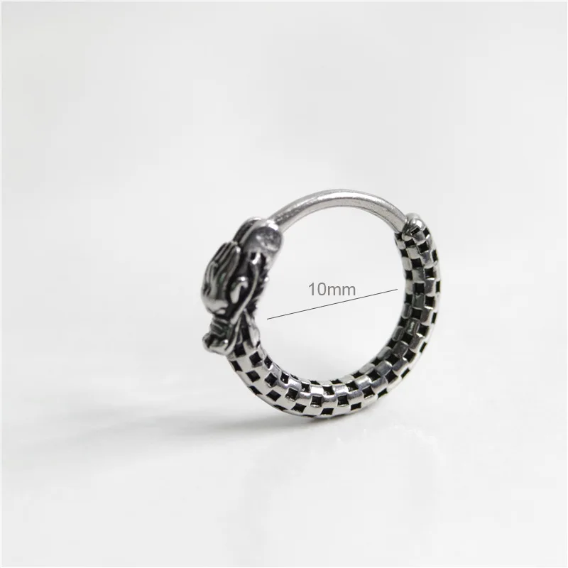 Retro Friends Titanium Steel cast Dark Department men's hoop earrings