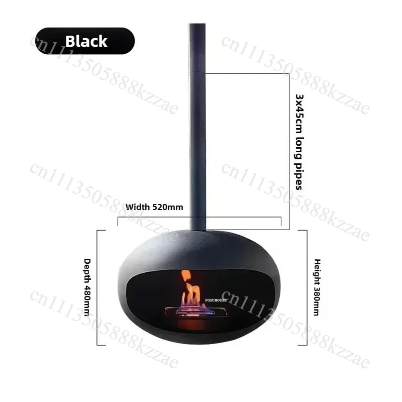 Nordic Designer Iron Art Hanging Fireplace Real Fire Living Room Porch Creative Heating Stove Home Decoration