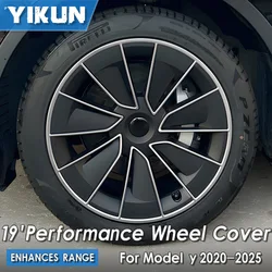4PCS Hub Cap 19 Inch For Tesla Model Y Car Automobile Hubcap Full Cover Performance Replacement Wheel Cap Accessories 2018-2024