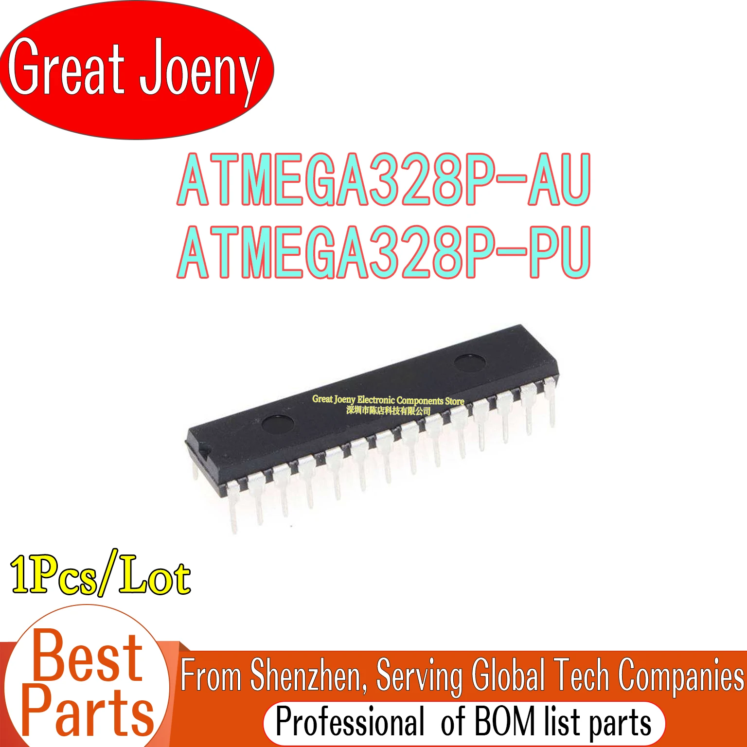 (1piece)100% New ATMEGA328P-AU MEGA328P-AU MEGA328P ATMEGA328P-PU MEGA328P-PU QFP-32 DIP-28 Chipset