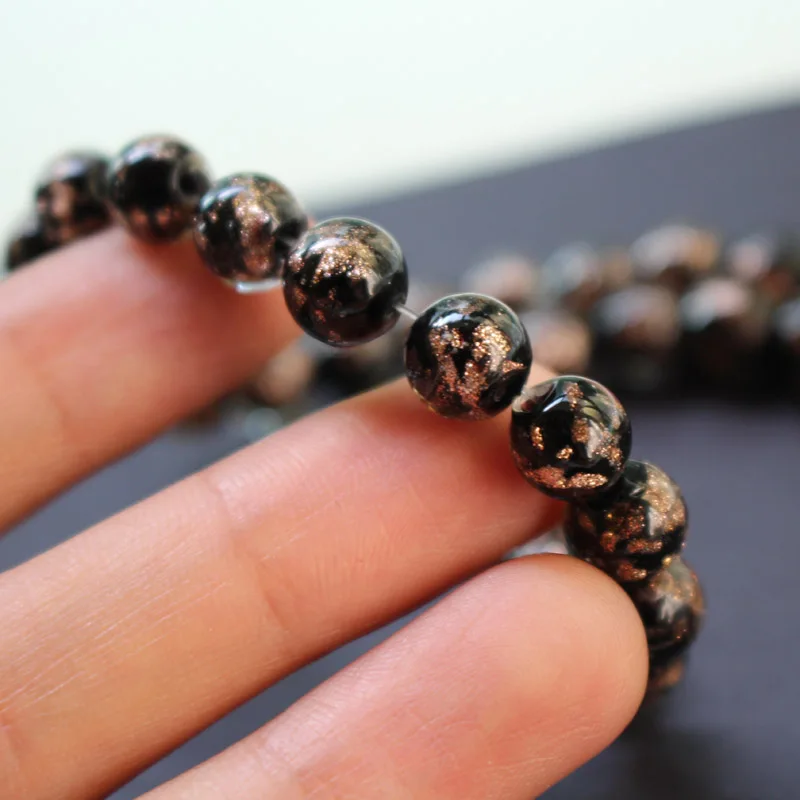 20pcs 8mm Lampwork Glass Beads Round Simply Shinning Sand Multi-color for Bracelet earring necklace Jewelry making Dropshipping