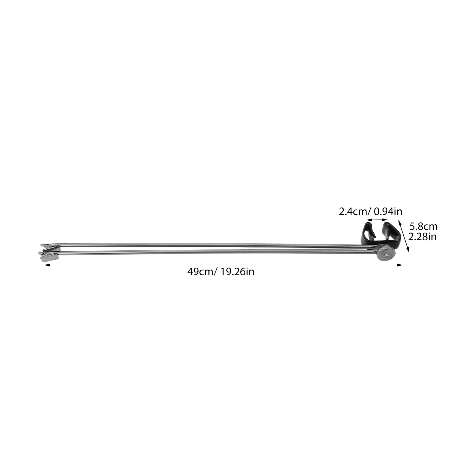 Adjustable Stainless Steel Flagpole Spreader with V-Shaped Support Arms and Non-Slip Clips for School or Government