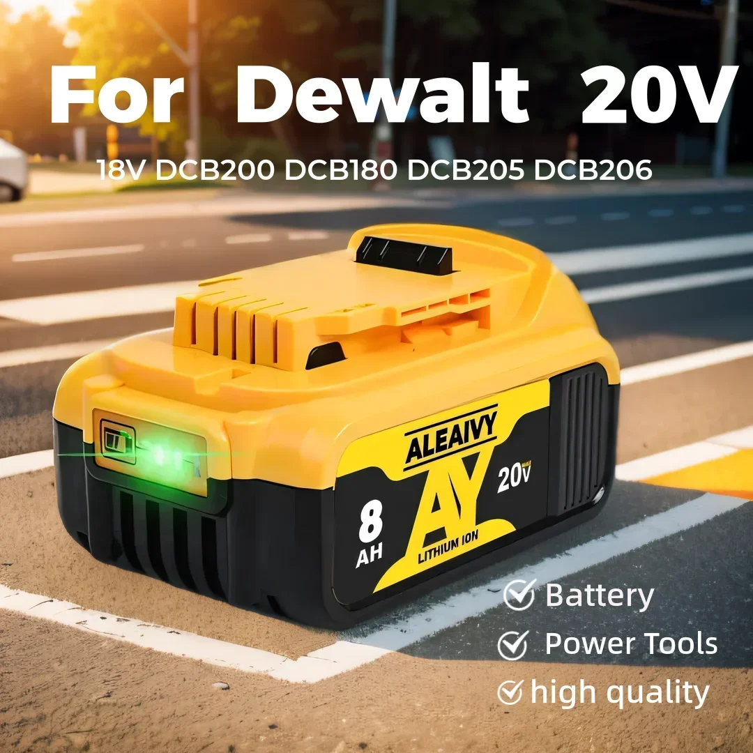 

For Dewalt 18V DCB200 DCB205 DCB206 DCB180 power tools - Original Replacement Lithium battery 20V 8000mAh