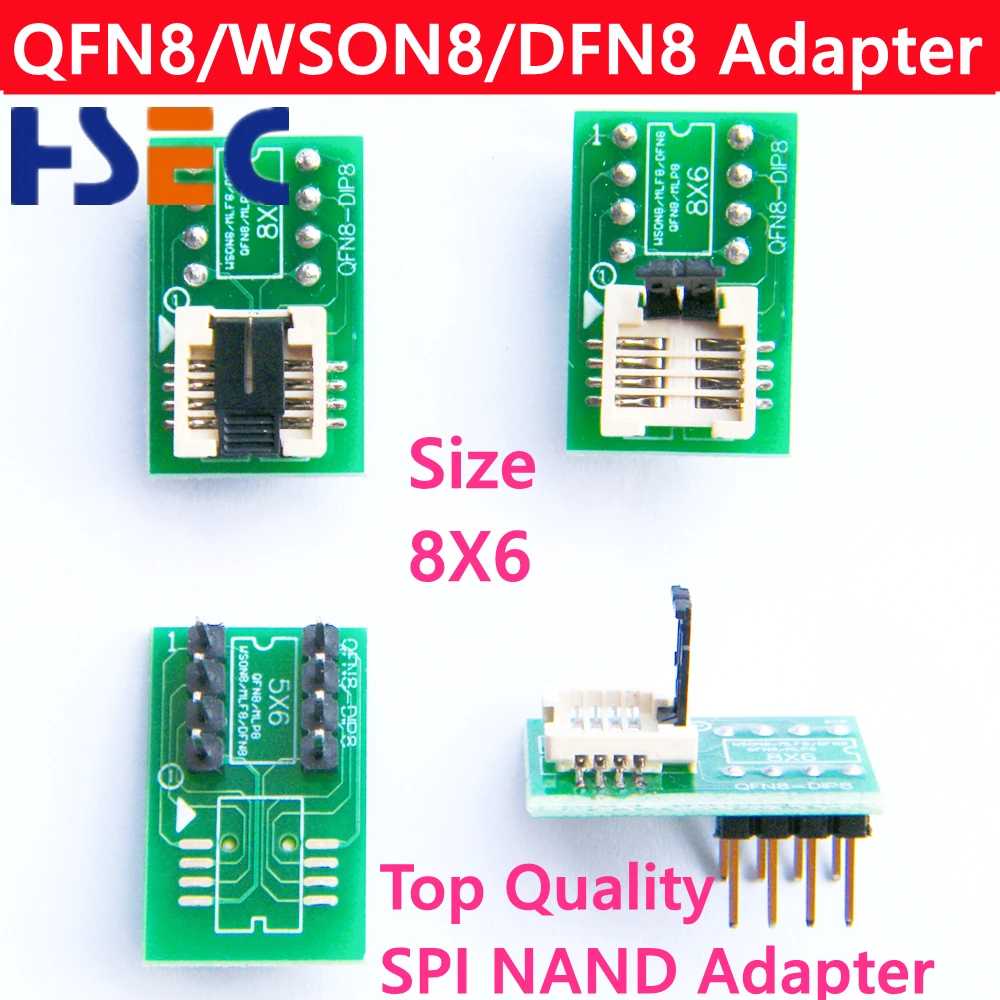 qfn8 wson8 mlf8 mlp8 dfn8 to dip8 adapter 8X6mm 6x5 Socket for T48 TL866II PLUS RT809F/H CH341A ezp2019/23 programmer