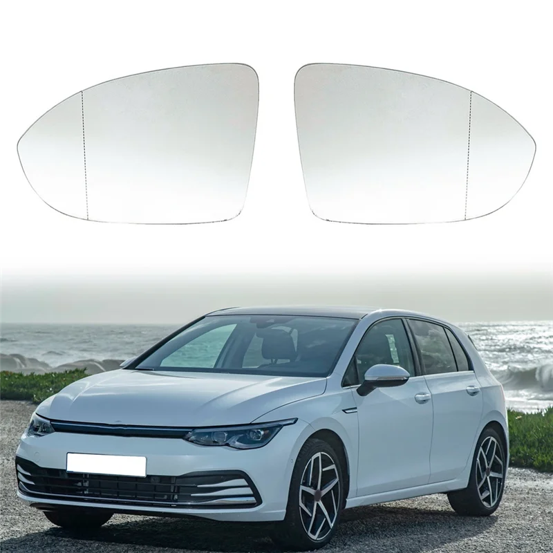 5H0857522 Car Front Right Heated Side Door Wing Rear View Mirror Lens Glass for VW Golf Mk8 2020 2021 2022