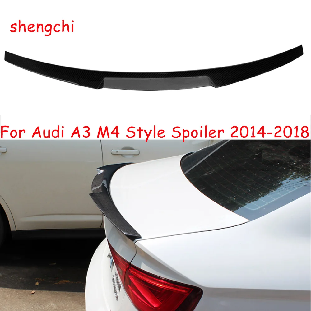 A3 M4 Style FRP / Real Carbon Fiber Rear Trunk Spoiler for Audi A3 RS3 8V Sedan 2014-2018